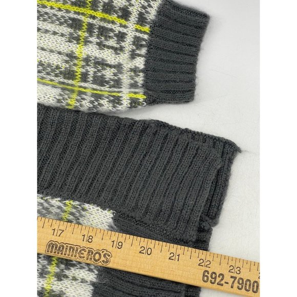 Nine West Women's Gray White Yellow Plaid Knit Sweater High Neck Top Size XS - Picture 8 of 9